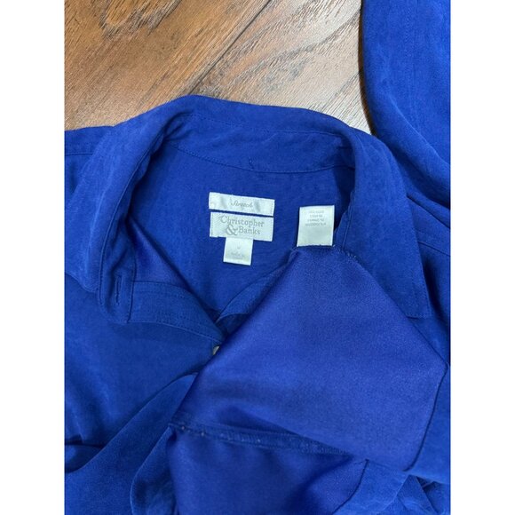 NEW Studio Works Button Up Blazer Jacket Womens 10 Blue Pockets Lined Collared - Picture 9 of 9